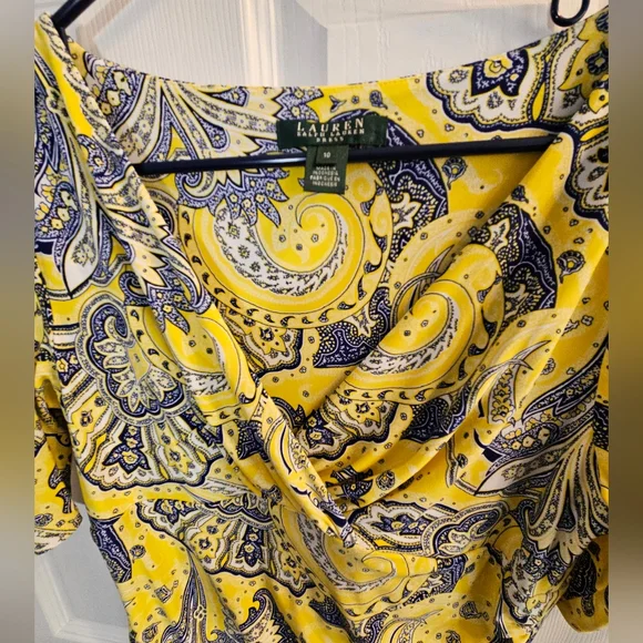 Ralph Lauren Short Sleavr Midi Faux Wrap Dress - Picture 6 of 12